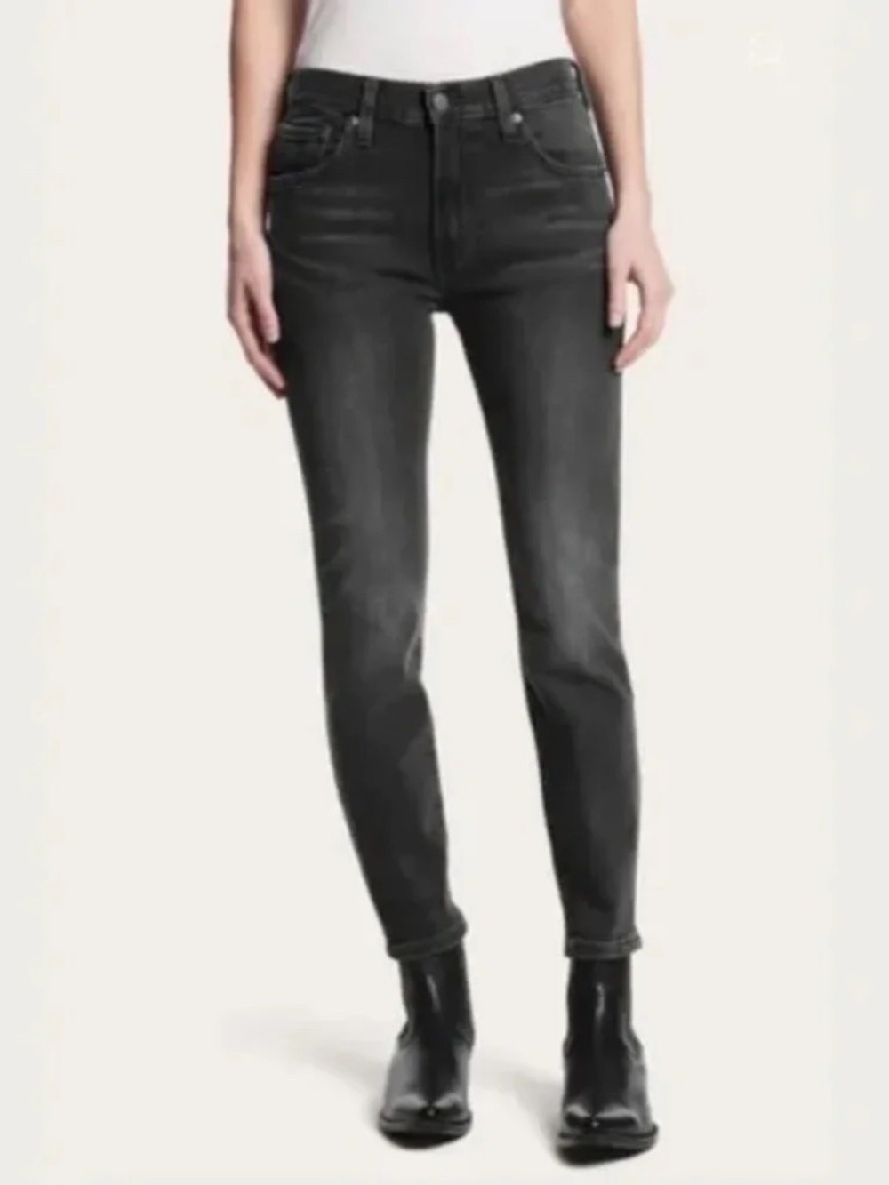 Frye Sienna Cropped Skinny Jean Black Hadley Wash Size 26